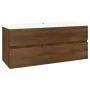Mueble de baño con lavabo madera contrachapada marrón roble de vidaXL, Tocadores de baño - Ref: Foro24-3152887, Precio: 290,7...
