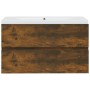 Mueble de baño con lavabo madera contrachapada roble ahumado de vidaXL, Tocadores de baño - Ref: Foro24-3120342, Precio: 206,...