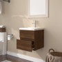 Mueble de baño con lavabo madera contrachapada marrón roble de vidaXL, Tocadores de baño - Ref: Foro24-3152860, Precio: 127,9...