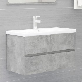 Mueble con lavabo madera de ingeniería gris hormigón de vidaXL, Tocadores de baño - Ref: Foro24-3071553, Precio: 191,62 €, De...