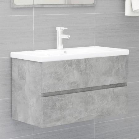 Mueble con lavabo madera de ingeniería gris hormigón de vidaXL, Tocadores de baño - Ref: Foro24-3071553, Precio: 191,62 €, De...
