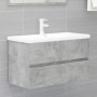 Mueble con lavabo madera de ingeniería gris hormigón de vidaXL, Tocadores de baño - Ref: Foro24-3071553, Precio: 191,62 €, De...