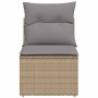 Silla de jardín sin reposabrazos con cojines ratán PE beige en Sofás de exterior | Comprar online en Foru.es