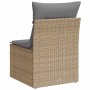 Silla de jardín sin reposabrazos con cojines ratán PE beige en Sofás de exterior | Comprar online en Foru.es