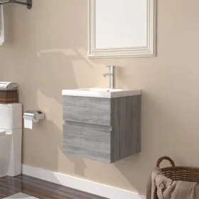 Mueble de baño con lavabo madera contrachapada gris Sonoma de vidaXL, Tocadores de baño - Ref: Foro24-3152859, Precio: 126,52...