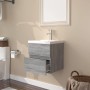 Mueble de baño con lavabo madera contrachapada gris Sonoma de vidaXL, Tocadores de baño - Ref: Foro24-3152859, Precio: 128,41...
