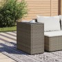 Mesa auxiliar jardín tapa vidrio ratán PE gris 58x27,5x55 cm en Mesas de jardín | Comprar online en Foru.es