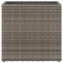 Mesa auxiliar jardín tapa vidrio ratán PE gris 58x27,5x55 cm en Mesas de jardín | Comprar online en Foru.es