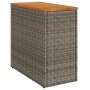 Mesa auxiliar jardín tapa madera ratán PE gris 58x27,5x55 cm en Mesas de jardín | Comprar online en Foru.es