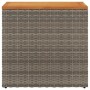 Mesa auxiliar jardín tapa madera ratán PE gris 58x27,5x55 cm en Mesas de jardín | Comprar online en Foru.es