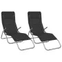 Folding lounger 2 pcs textilene steel with black coating by vidaXL, Loungers - Ref: Foro24-312475, Price: 157,22 €, Discount: %