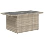 Mesa jardín superficie vidrio ratán PE gris claro 100x55x73 cm en Mesas de jardín | Comprar online en Foru.es