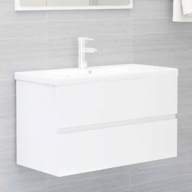 Mueble con lavabo madera de ingeniería blanco brillo de vidaXL, Tocadores de baño - Ref: Foro24-3071555, Precio: 207,33 €, De...