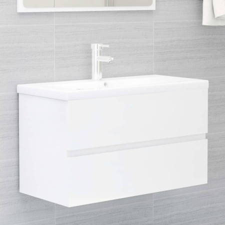 Mueble con lavabo madera de ingeniería blanco brillo de vidaXL, Tocadores de baño - Ref: Foro24-3071555, Precio: 215,91 €, De...