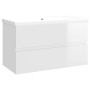 Mueble con lavabo madera de ingeniería blanco brillo de vidaXL, Tocadores de baño - Ref: Foro24-3071555, Precio: 215,91 €, De...