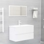 Mueble con lavabo madera de ingeniería blanco brillo de vidaXL, Tocadores de baño - Ref: Foro24-3071555, Precio: 215,91 €, De...