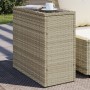 Mesa auxiliar jardín tapa vidrio ratán gris claro 58x27,5x55 cm en Mesas de jardín | Comprar online en Foru.es