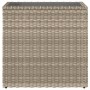 Mesa auxiliar jardín tapa vidrio ratán gris claro 58x27,5x55 cm en Mesas de jardín | Comprar online en Foru.es