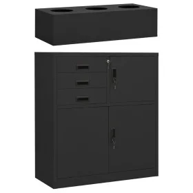 Armario de oficina macetero acero gris antracita 90x40x125 cm de vidaXL, Taquillas y armarios de almacenamiento - Ref: Foro24...
