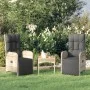 Sillas reclinables jardín 2 uds con mesa ratán sintético gris de vidaXL, Sillas de jardín - Ref: Foro24-319909, Precio: 282,5...