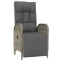 Sillas reclinables jardín 2 uds con mesa ratán sintético gris de vidaXL, Sillas de jardín - Ref: Foro24-319909, Precio: 282,5...
