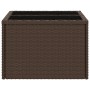 Mesa de jardín superficie cristal ratán PE marrón 55x55x37 cm en Mesas de jardín | Comprar online en Foru.es