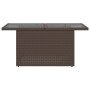 Mesa de jardín superficie vidrio ratán PE marrón 100x55x73 cm en Mesas de jardín | Comprar online en Foru.es
