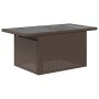 Mesa de jardín superficie vidrio ratán PE marrón 100x55x73 cm en Mesas de jardín | Comprar online en Foru.es