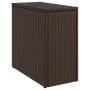 Mesa auxiliar jardín tapa vidrio ratán PE marrón 58x27,5x55 cm en Mesas de jardín | Comprar online en Foru.es