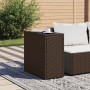 Mesa auxiliar jardín tapa vidrio ratán PE marrón 58x27,5x55 cm en Mesas de jardín | Comprar online en Foru.es