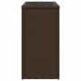 Mesa auxiliar jardín tapa vidrio ratán PE marrón 58x27,5x55 cm en Mesas de jardín | Comprar online en Foru.es