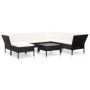 Set muebles de jardín 8 piezas y cojines ratán sintético negro de vidaXL, Conjuntos de jardín - Ref: Foro24-48952, Precio: 64...