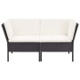 Set muebles de jardín 8 piezas y cojines ratán sintético negro de vidaXL, Conjuntos de jardín - Ref: Foro24-48952, Precio: 64...
