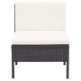 Set muebles de jardín 8 piezas y cojines ratán sintético negro de vidaXL, Conjuntos de jardín - Ref: Foro24-48952, Precio: 64...