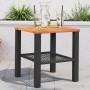 Mesa de jardín ratán sintético madera acacia negro 40x40x42 cm en Mesas de jardín | Comprar online en Foru.es