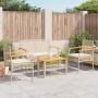 Set muebles de jardín 4 piezas y cojines ratán sintético beige en Conjuntos de jardín | Comprar online en Foru.es