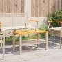 Mesa de jardín ratán sintético madera acacia beige 70x38x42 cm en Mesas de jardín | Comprar online en Foru.es