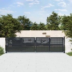 Puerta de jardín acero gris antracita 400x125 cm de vidaXL, Puertas de jardín - Ref: Foro24-154571, Precio: 474,14 €, Descuen...