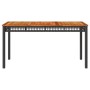 Mesa de jardín ratán sintético madera acacia negro 140x80x75 cm en Mesas de jardín | Comprar online en Foru.es