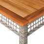 Mesa de jardín ratán sintético madera acacia gris 140x80x75 cm en Mesas de jardín | Comprar online en Foru.es