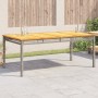 Mesa de jardín ratán sintético madera acacia gris 180x90x75 cm en Mesas de jardín | Comprar online en Foru.es