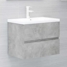 Mueble con lavabo madera de ingeniería gris hormigón de vidaXL, Tocadores de baño - Ref: Foro24-3071544, Precio: 151,67 €, De...