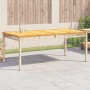 Mesa de jardín ratán sintético madera acacia beige 180x90x75 cm en Mesas de jardín | Comprar online en Foru.es