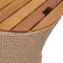 Mesas auxiliares jardín 2 pzas superficie de madera ratán beige en Mesas de jardín | Comprar online en Foru.es