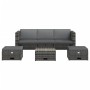Set de muebles de jardín 4 pzas y cojines ratán sintético gris de vidaXL, Conjuntos de jardín - Ref: Foro24-48145, Precio: 47...
