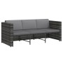 Set de muebles de jardín 4 pzas y cojines ratán sintético gris de vidaXL, Conjuntos de jardín - Ref: Foro24-48145, Precio: 47...