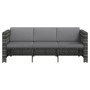 Set de muebles de jardín 4 pzas y cojines ratán sintético gris de vidaXL, Conjuntos de jardín - Ref: Foro24-48145, Precio: 47...