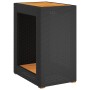 Mesa auxiliar jardín tapa madera ratán PE negro 60x40x75 cm en Mesas de jardín | Comprar online en Foru.es