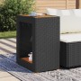 Mesa auxiliar jardín tapa madera ratán PE negro 60x40x75 cm en Mesas de jardín | Comprar online en Foru.es