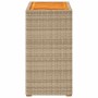 Mesa auxiliar jardín tapa madera ratán PE beige 60x40x75 cm en Mesas de jardín | Comprar online en Foru.es